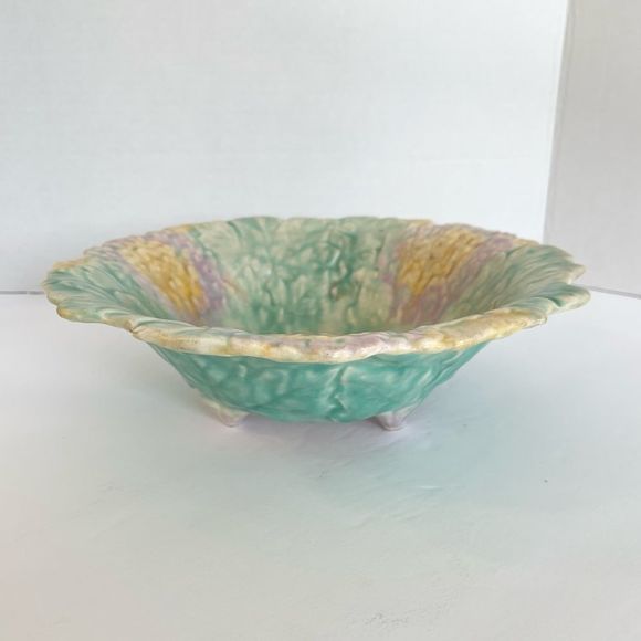 Antique Ceramic Avon Ware England Pastel Floral Candy Dish 1930s Great Condition - Picture 3 of 8